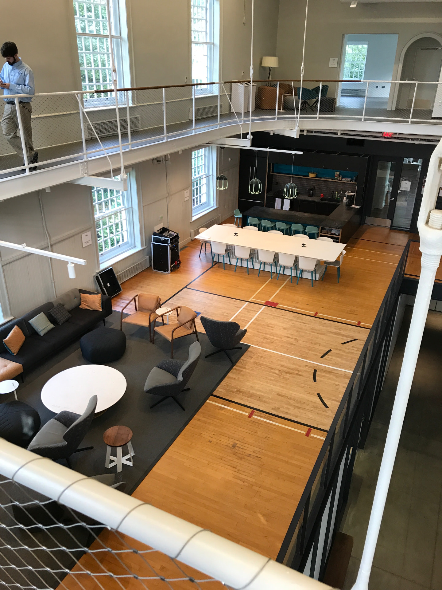 The VCAM main hall — a convertible event and performance floor with catwalk above.