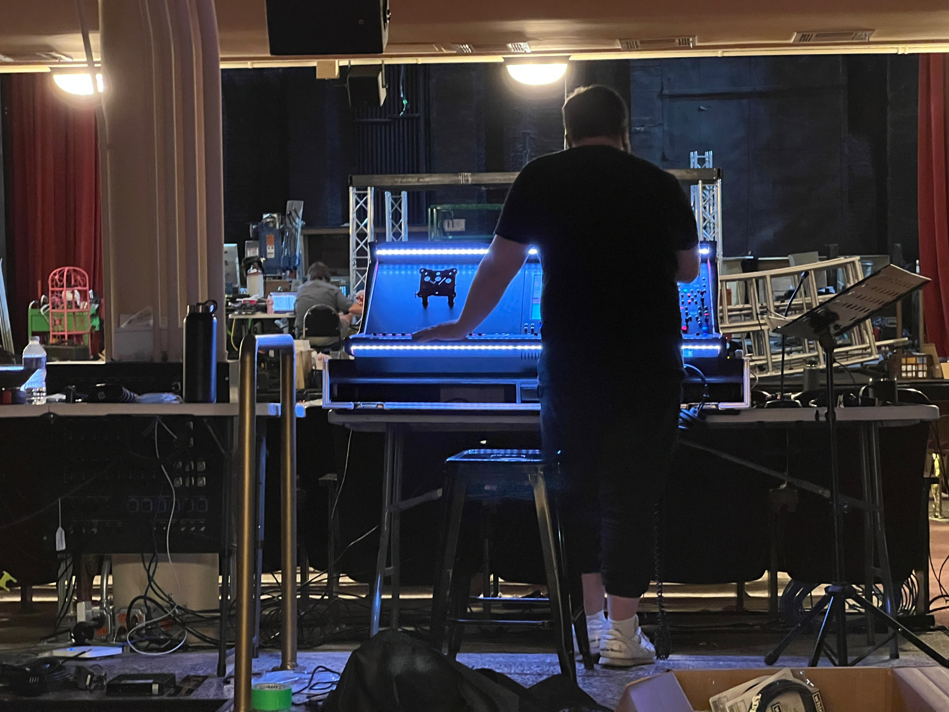 Console commissioning during technical rehearsals in the house.