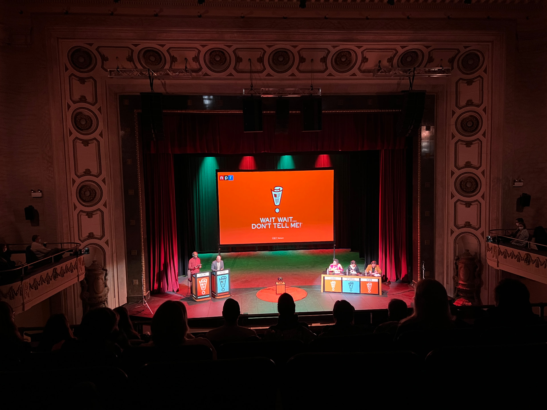 NPR's "Wait Wait… Don't Tell Me!" in performance — the completed systems in use.